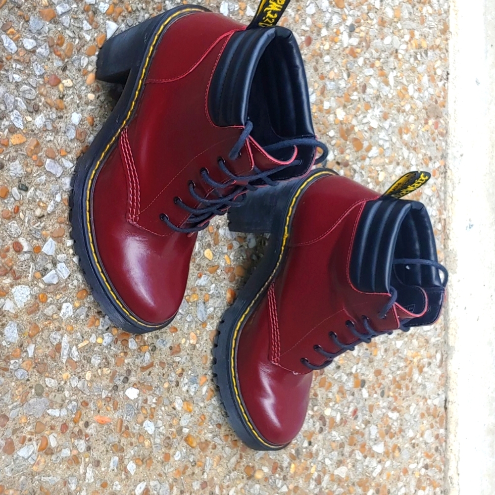 persephone Dr Martens Cherry Red High Heel